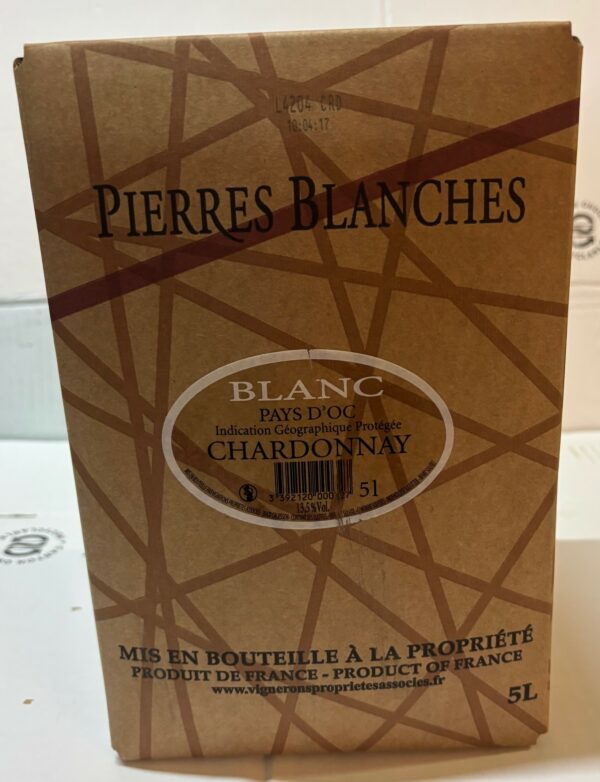 Bag in box ~ Pays d'Oc Chardonnay Blanc ~ Vignerons Propriétés Associés ~ 13,5% ~ 5L